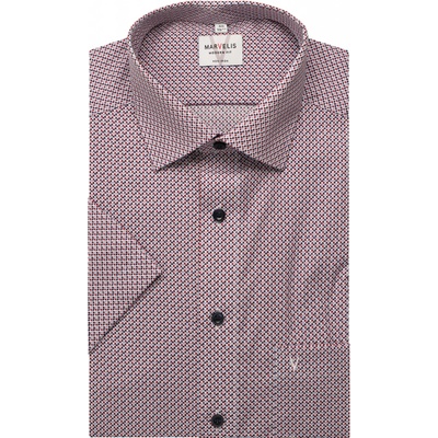 Marvelis Modern Fit pánská společenská košile s krátkým rukávem 7224 12 35 červená