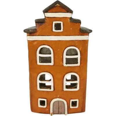 Keramický domeček na svíčku cihlový, 22,5 cm