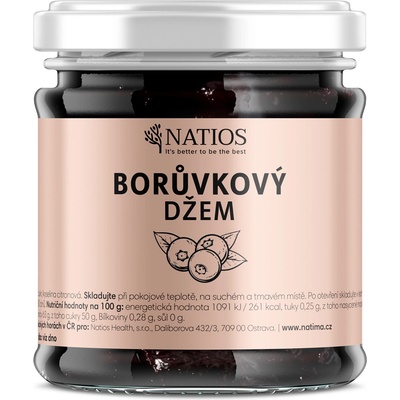 NATIOS Čučoriedkový džem 80% obsah ovocia 210 ml