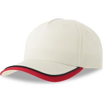 Atlantis Headwear Kid Star-S 5 panelová dětská COT33024990399-white/red UNI Bílá/červená