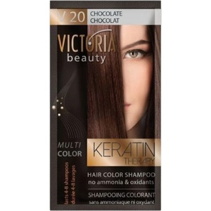 Victoria Beauty Оцветяващ шампоан с кератин - Шоколадов (v20), 4-8 измивания