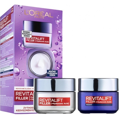 L´Oréal Paris Revitalift Filler HA denní pleťový krém Revitalift Filler HA 50 ml + noční pleťový krém Revitalift Filler HA 50 ml dárková sada – Zboží Dáma