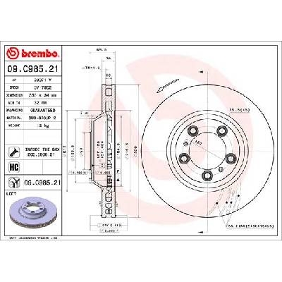 BREMBO Brzdový kotúč 09.C985.21