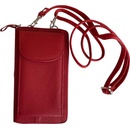 Pouzdro Jennifer Jones Mini kabelka na telefon a peněženka s popruhem na krk červené 1125