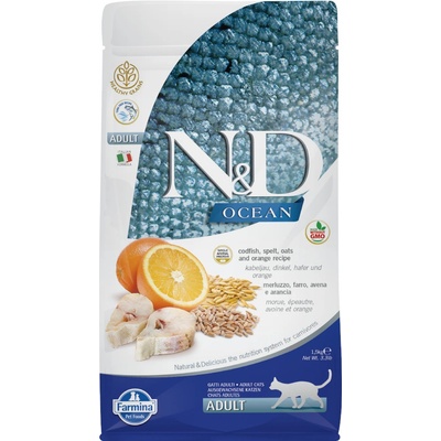 N&D OCEAN CAT Low Grain Adult Codfish & Orange 2 x 1,5 kg