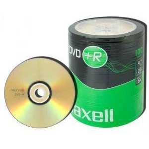 Maxell Дискове DVD+R MAXELL, 4.7 GB, 16x, 120мин, в целофан, 100 бр
