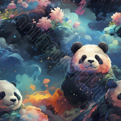 Softshell pružný panda v duhové mlze by MIMI