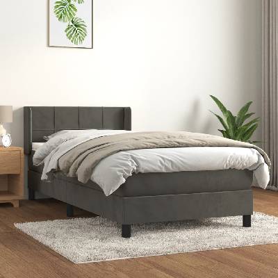 Petrashop 3130926 boxspring postel s matrací tmavě šedá samet