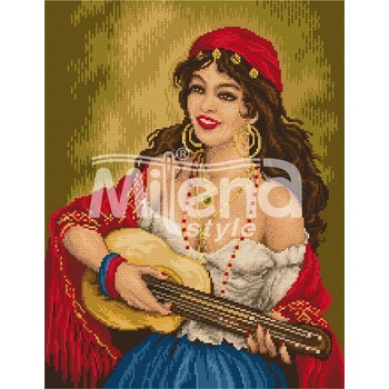Milena Style Циганка с китара - гоблен със схема конци Ariadna 1: 4