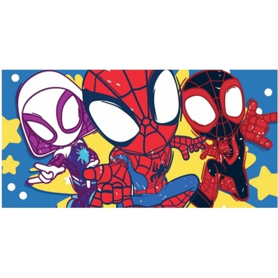 Carbotex Bavlnená plážová osuška Spidey motív Pripravení do akcie 70 x 140 cm