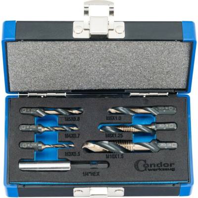 Závitníky samonavrtávací Condor, M3 - M10, 6ti hranný dřík 1/4", sada 7 dílů (100-01422XP)