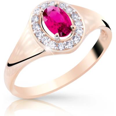 Cutie Jewellery gold Designově dámský prsten Z8055 ze zlata se zirkony Růžová Červená