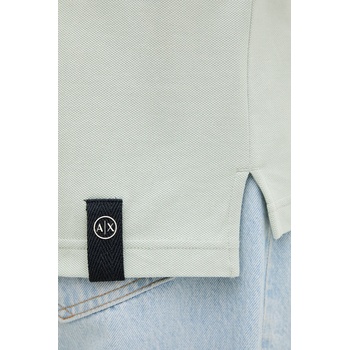 Giorgio Armani Памучна тениска с яка Armani Exchange в зелено с изчистен дизайн XM000994 AF10366 (XM000994.AF10366)