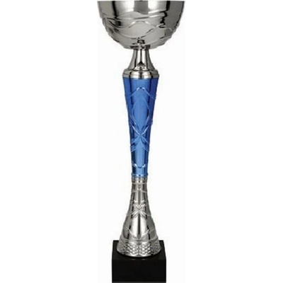 Kovový pohár Stříbrno-modrý Výška: 44 cm Průměr: 14 cm