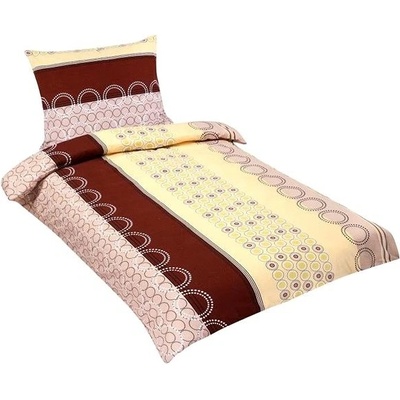 Bellatex obliečky flanel béžová kola 140x200 70x90
