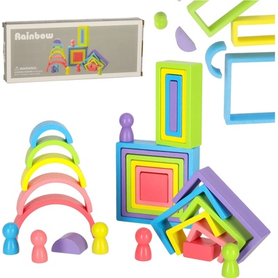 KIK Duhové vzdělávací dřevěné bloky