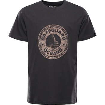 ALPINE PRO Мъжка памучна тениска ALPINE PRO DOMEN обсидиан варианта pa ALPINE PRO | Siv | МЪЖЕ | XS