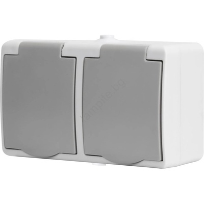 Solight 5B308 - Двоен контакт за влажна среда IP54 (SL1066)