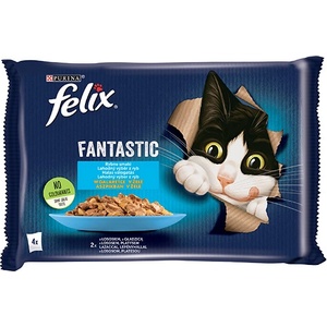 FELIX Fish Flavours в желе със сьомга и камбала 4x85g