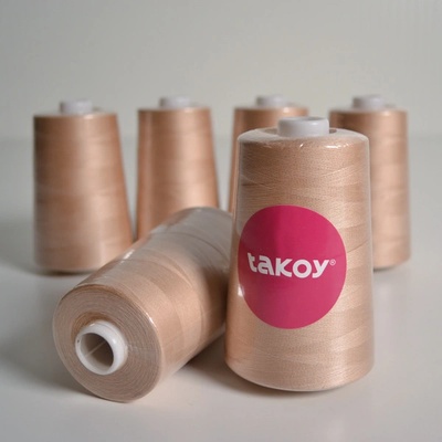 Takoy Overlock / coverlock polyesterová niť TKY 5000 farba svetlohnedá