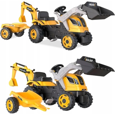 Smoby Traktor s bagrom a nakladačom Builder Max s vlekom na šliapanie