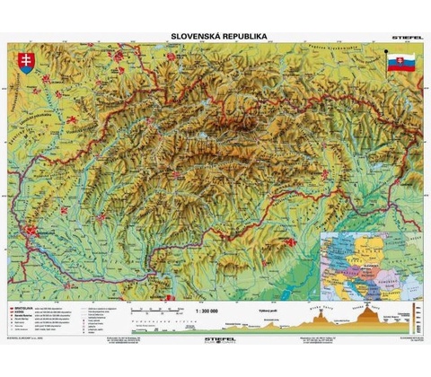Mapa Slovensko-geografická B1 formát