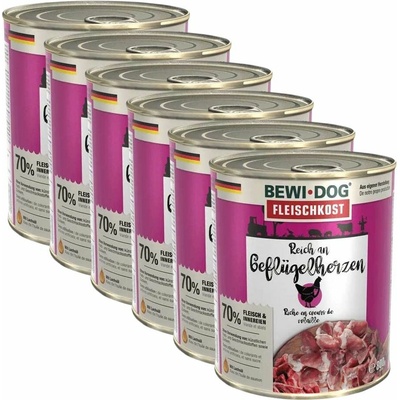 Bewi Dog Adult Hydinové srdcia 6 x 800 g
