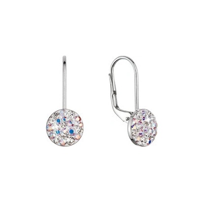 Evolution Group Cz Stříbrné náušnice s krystaly Swarovski, AB 31321.2