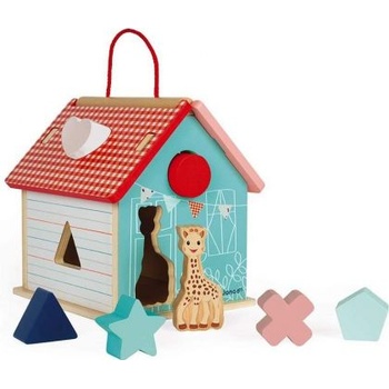 Janod - Дървена къща за сортиране - Жирафчето Софи (J09505)