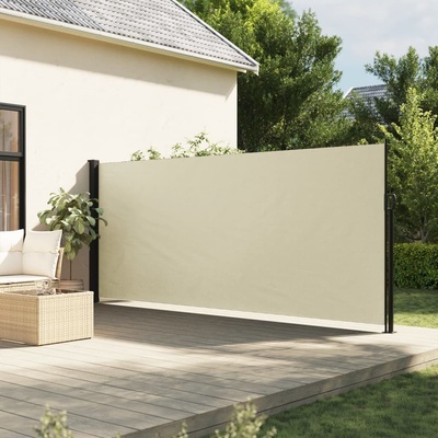 vidaXL Zatahovací boční markýza 160 x 500 cm krémová