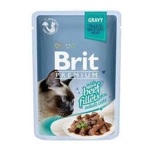Brit Premium Cat Delicate Beef Fillets телешки филенца в сос 85gr