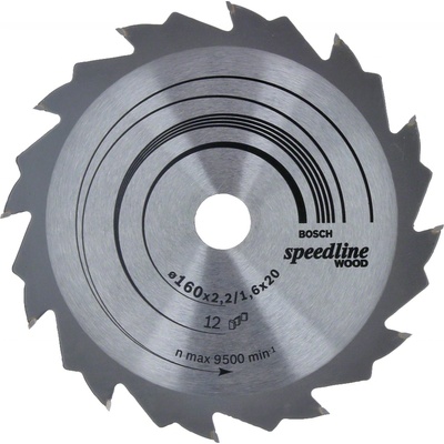 Bosch Pílový kotúč Speedline Wood 160 x 20 x 2,2 mm, 12 1ks 2608640786