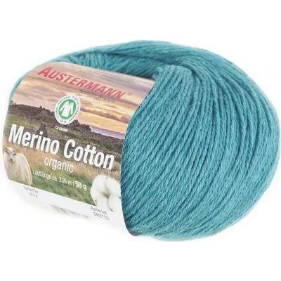 Austermann MERINO COTTON - 55% vlna merino, 45% bavlna - Ručně pletací příze Barva: 14 LAGUNE