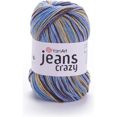 Yarn Art Jeans Crazy 7202 hnědá a modrá
