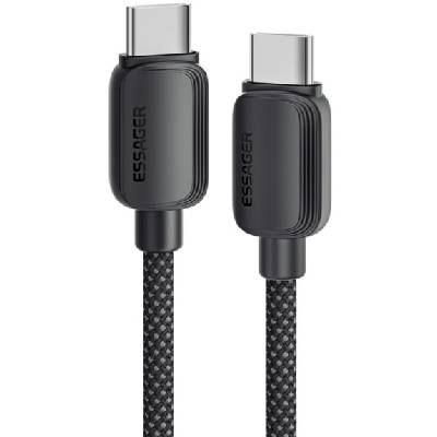 ES-X46 Плетен кабел за зареждане и данни - USB-C към USB-C - 2 m - черен (87372)