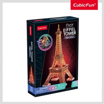 CubicFun Пъзел 3D Eiffel Tower Paris Night Edition с LED светлини
