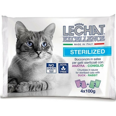 Monge Italy Monge Lechat Excellence Sterilized Cat králik a kačica 4 x 100 g