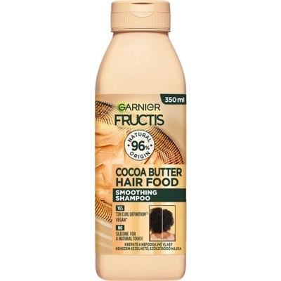 Garnier Fructis Hair Food Cocoa Butter Smoothing Shampoo 350 ml изглаждащ шампоан за непокорна коса с anti-frizz ефект за жени