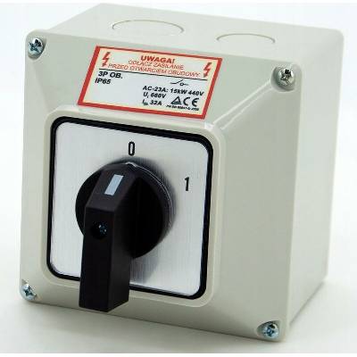 ELS Elektrotechnika VAČKOVÝ SPÍNAČ 25A 0-1 3F LW25 0-1 3P OBJ.