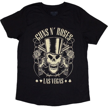 Guns N' Roses Top Hat, Skull & Pistols Las Vegas Black M Дамски Риза (GNRTS37LB02)
