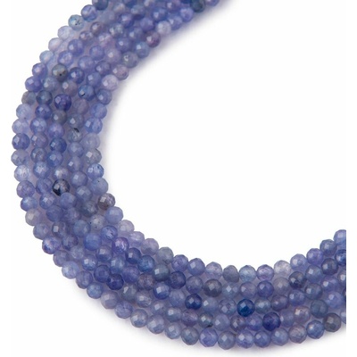 Koráliky z minerálu Tanzanit 2mm brúsené - 18 cm