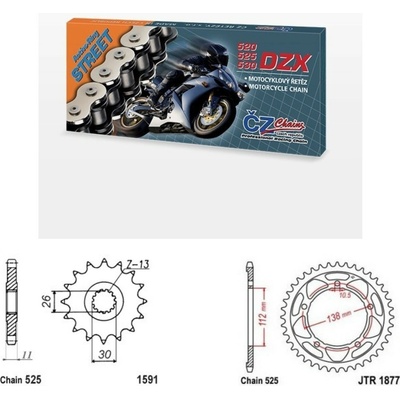 ČZ Řetězová sada Yamaha Tracer 9, GT 21-25