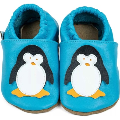 Afelo kožené capáčky barefoot Pingu tyrkysový