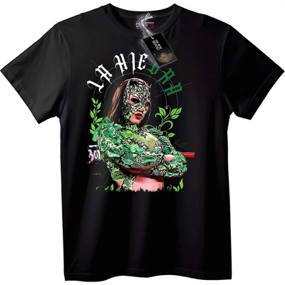 NOONEBRAND Тениска Зелена дама природа - 3XL, Black