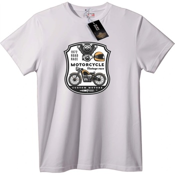 NOONEBRAND Тениска Винтидж мотоциклет 1972 - S, White