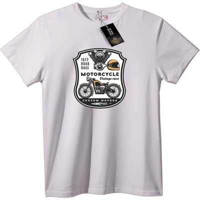 NOONEBRAND Тениска Винтидж мотоциклет 1972 - S, White