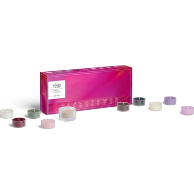 Yankee Candle Dárková sada 10 čajových svíček + svícen