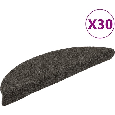 vidaXL Самозалепващи се постелки за стълби, 30 бр. , 56x17x3 см, антрацит, полукръгли (3365687)
