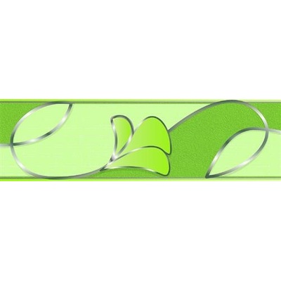 Samolepící bordura D 58-007-7, rozměr 5 m x 5,8 cm, květy s vlnovkami tmavě zelené, IMPOL TRADE