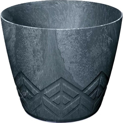 PROSPERPLAST Květináč ARECO BETON EFFECT antracit 17,8 cm